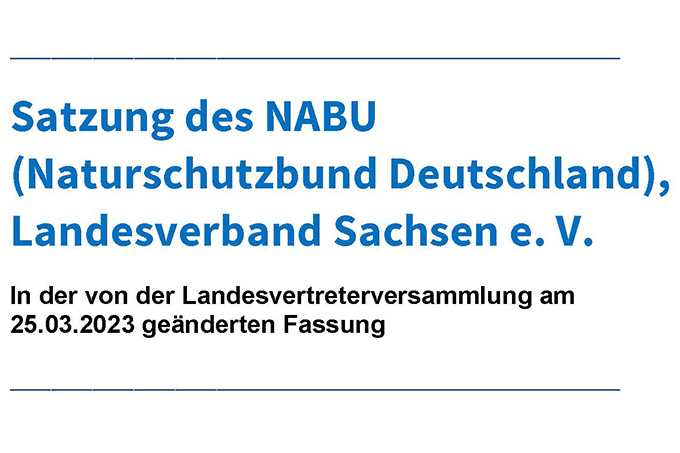 Satzung des NABU Sachsen