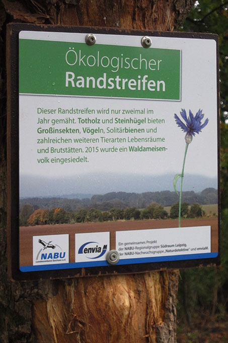 Info-Schild „Ökologischer Randstreifen“ - Foto: Ingo Thienemann