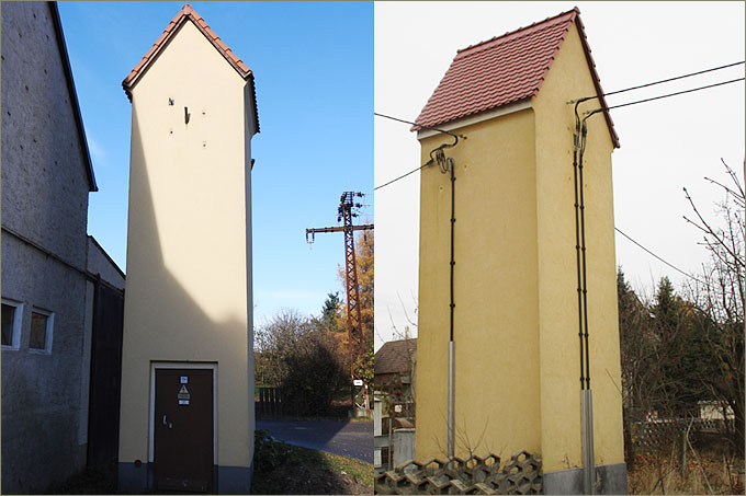 Die Trafohäuschen in Döbeltitz (links) und Dautzschen - Foto: Dieter Selter