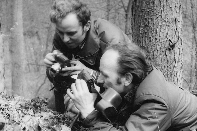 Kreisnaturschutzexkursion 1975: Justus Oertner und Heinz Berger in Aktion - Foto: Dietmar Heyder